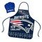 Mojo Licensing New England Patriots Apron Chef Hat Set Full Color Universal Size Tie Back Grilling Tailgate BBQ Cooking Host